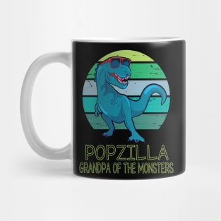 Popzilla Grandpa Of The Monsters Happy Father Day Dinosaur T-rex Saurus Lover Pop Vintage Retro Mug